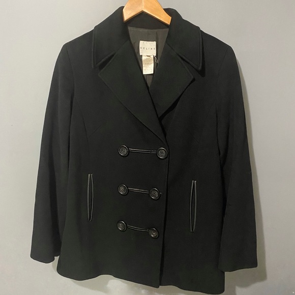 Celine Double Breasted Pea Coat Size 46 - Picture 1 of 3